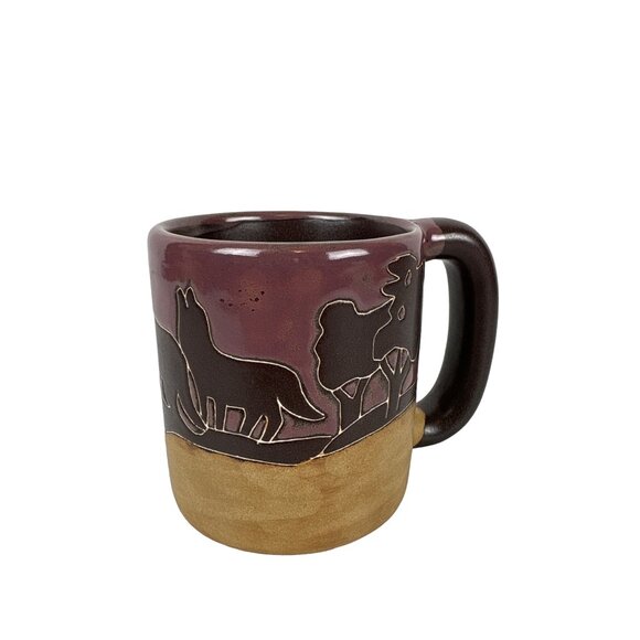 Mara Mexico Stonewear Mug Howling Wolves NWOT Wilderness Wolf Pack - Picture 1 of 5